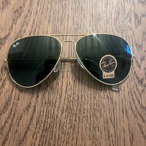 Brand new Ray-Ban Aviators Gold frame.